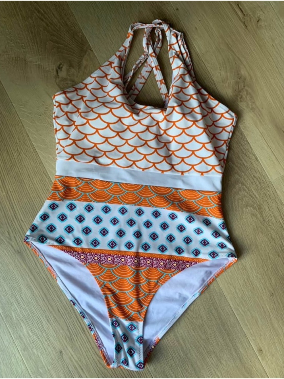 Cupshe Orange Patterned One-Piece Swimsuit